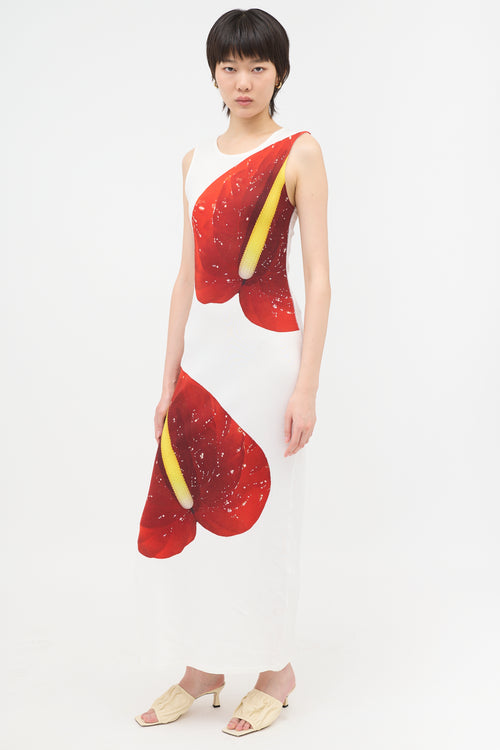Loewe Anthurium Print Ribbed Dress