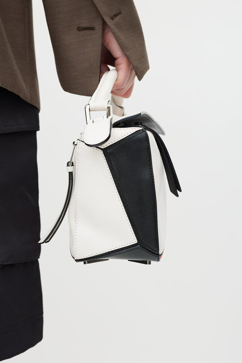 Loewe Beige & Multicolour Small Leather Puzzle Bag