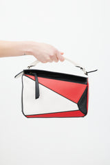 Loewe Beige & Multicolour Small Leather Puzzle Bag