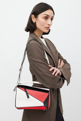 Loewe Beige & Multicolour Small Leather Puzzle Bag