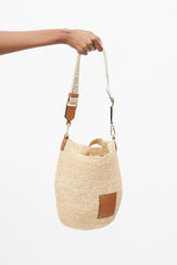 Loewe Beige Raffia Mini Slit Bag