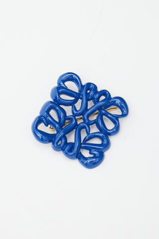 Loewe Blue & Gold Enamel Logo Brooch