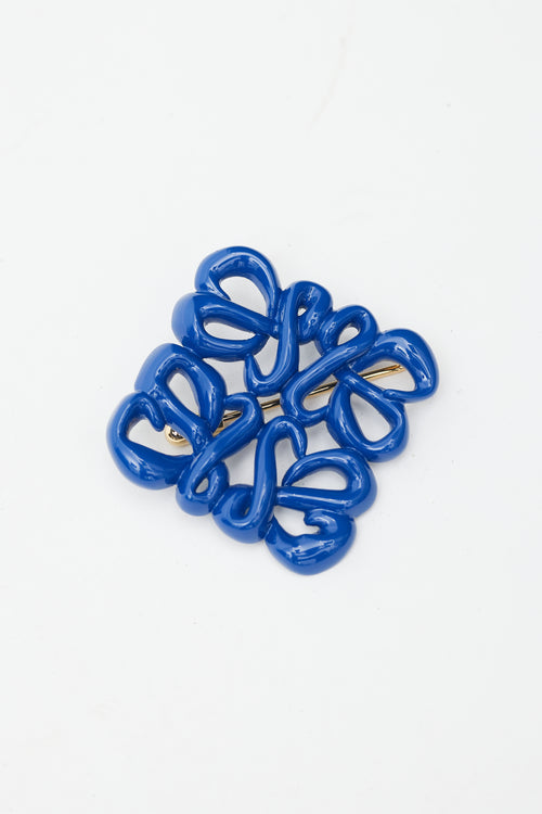 Loewe Blue & Gold Enamel Logo Brooch