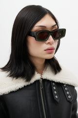 Loewe Black & Green LW40033I Rectangular Sunglasses