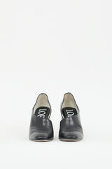 Loewe Black Leather Asymmetric D'orsay Pump