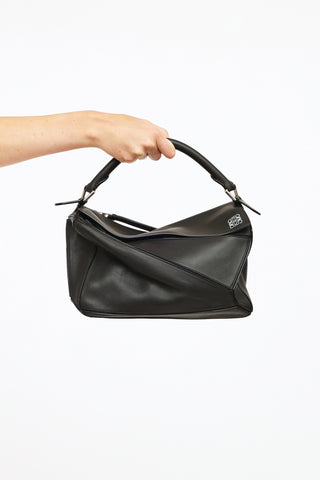 Loewe Black Leather Medium Puzzle Bag