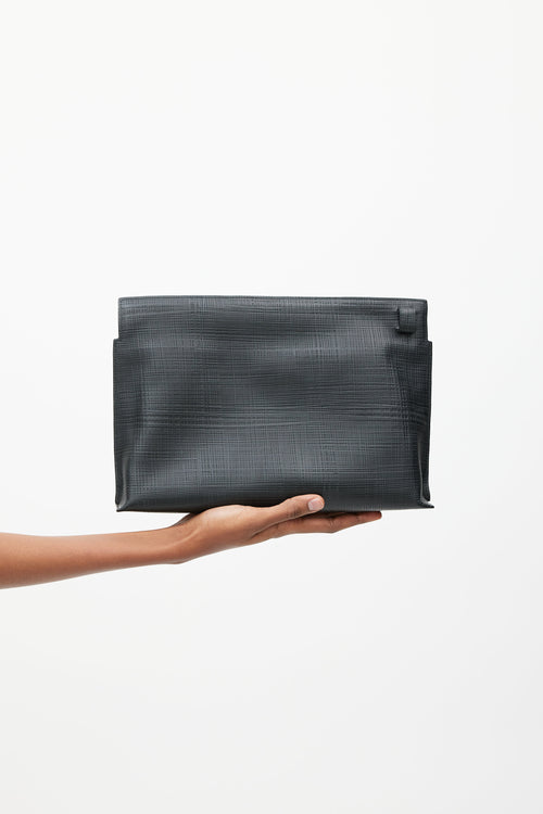Loewe Black Textured Leather T Pouch