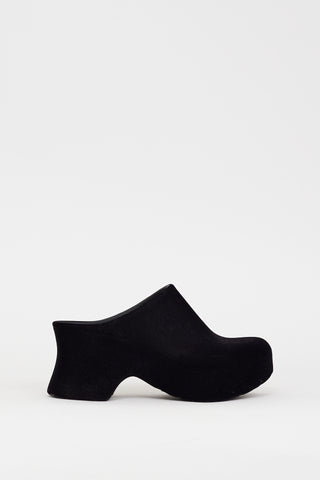 Loewe Black Velour & Rubber Terra Platform Mule