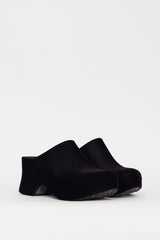 Loewe Black Velour & Rubber Terra Platform Mule