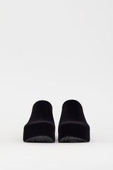 Loewe Black Velour & Rubber Terra Platform Mule
