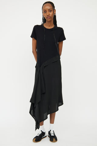 Loewe Black Silk Blend Asymmetric Dress