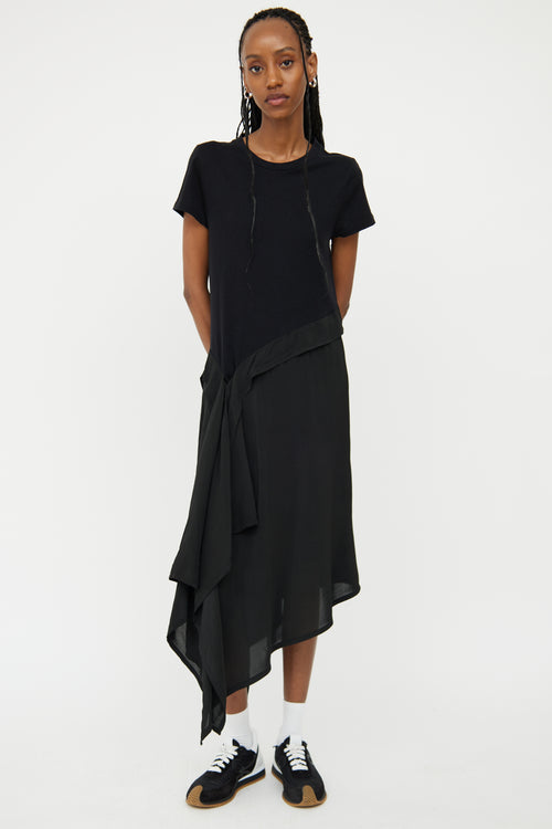 Loewe Black Silk Blend Asymmetric Dress