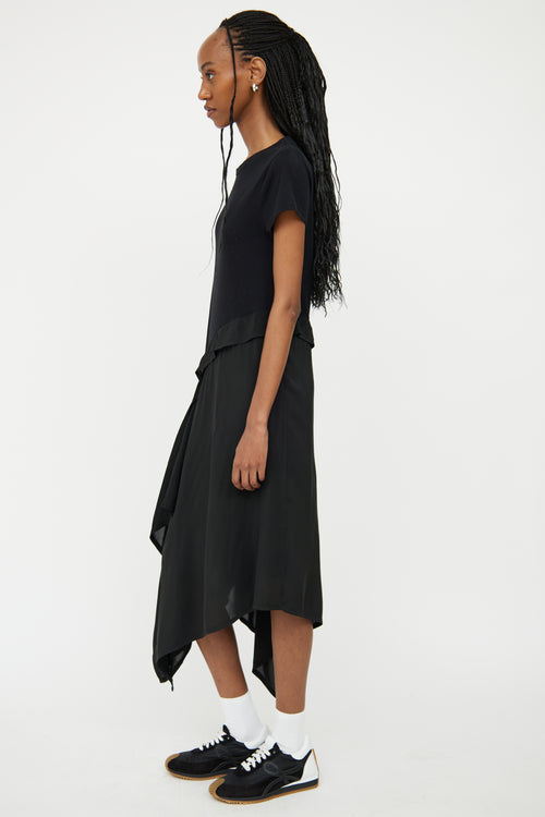 Loewe Black Silk Blend Asymmetric Dress
