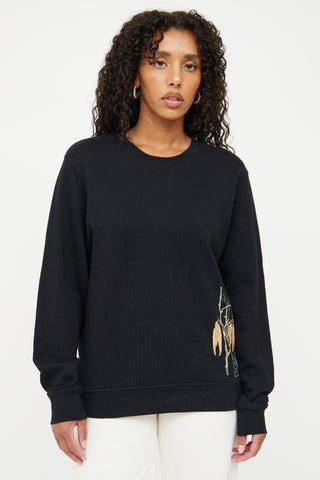 Loewe Black Botanical Long Sleeve Sweatershirt