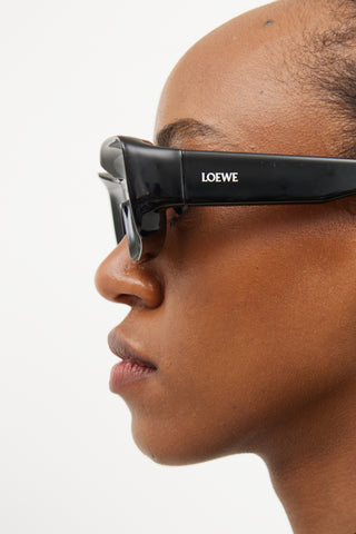 Loewe Black Anagram Rectangular Sunglasses