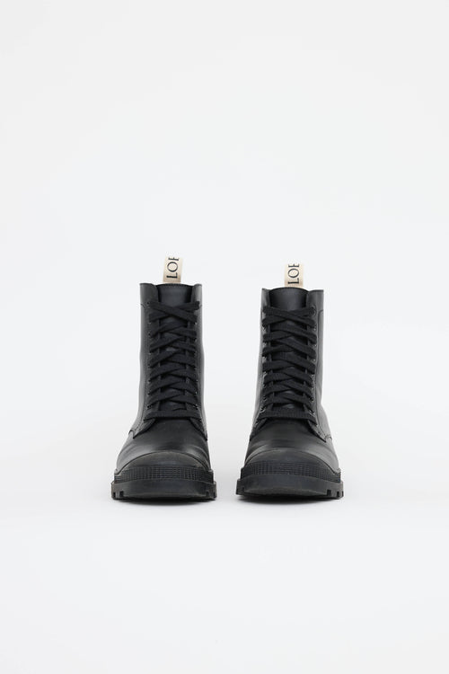 Loewe Leather Combat Boot