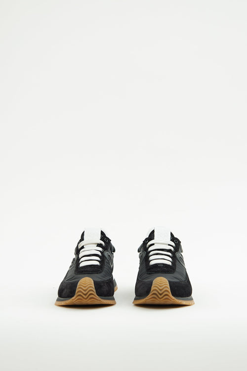 Loewe Black Nylon Suede Flow Sneaker