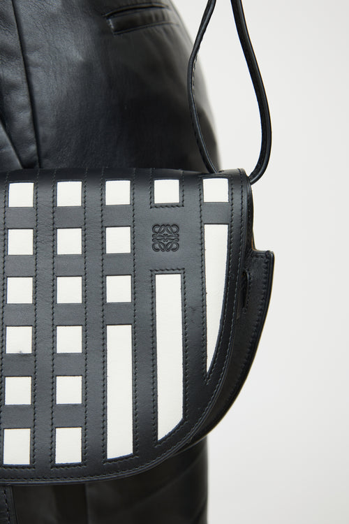 Loewe Black & White Grid Gate Bag