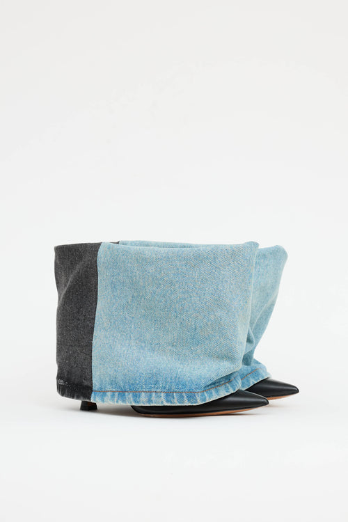 LoeweTwo-Tone Denim Ankle Boot