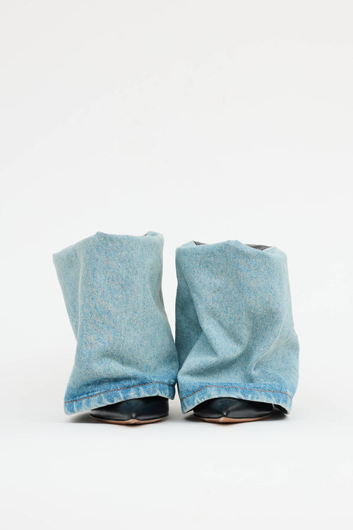 LoeweTwo-Tone Denim Ankle Boot