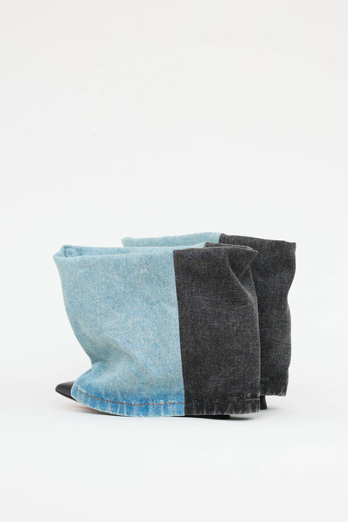 LoeweTwo-Tone Denim Ankle Boot