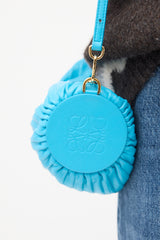 Loewe Blue Leather Pleated Bracelet Bag