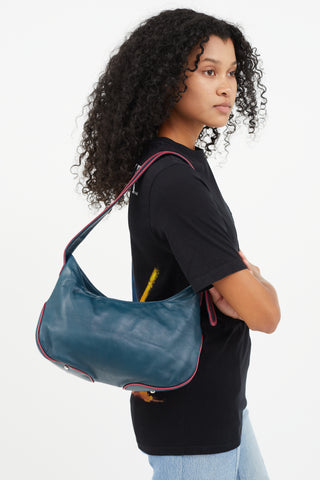Loewe Blue & Pink Leather Shoulder Bag