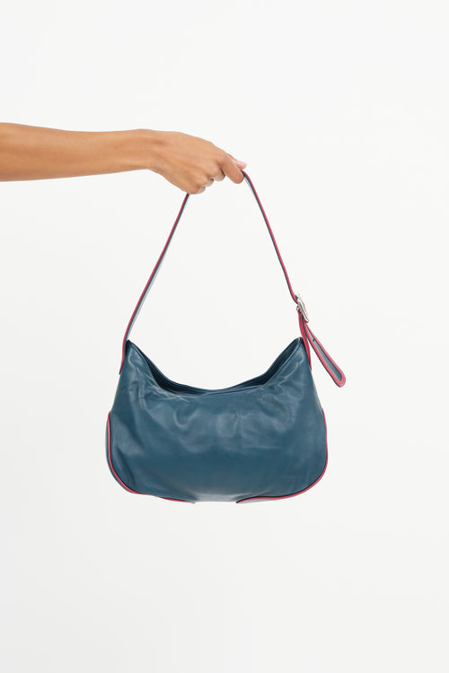 Loewe Blue & Pink Leather Shoulder Bag