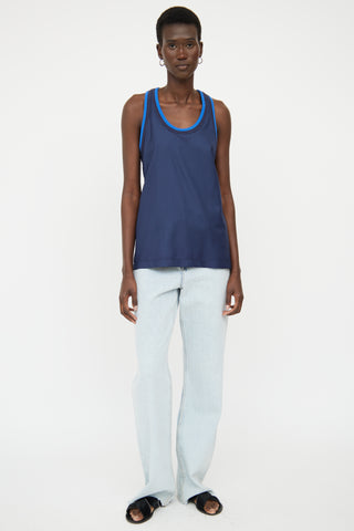 Loewe Navy & Blue Racer Back Top