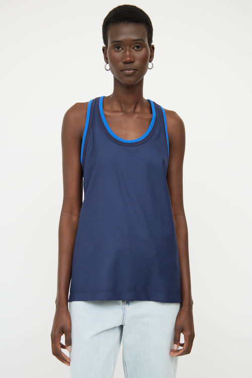 Loewe Navy & Blue Racer Back Top