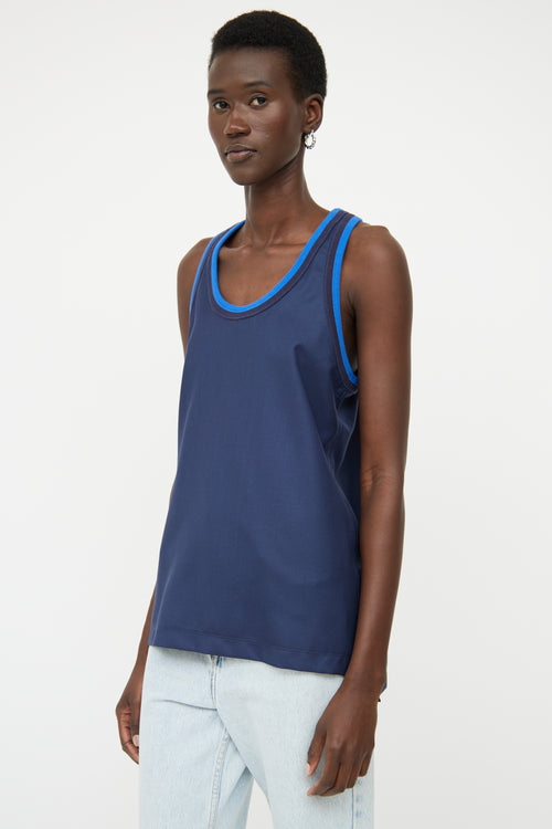 Loewe Navy & Blue Racer Back Top