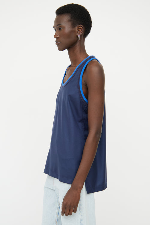 Loewe Navy & Blue Racer Back Top