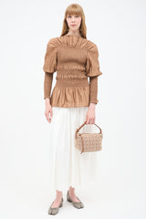 Loewe Brown Cubi Anagram Bag
