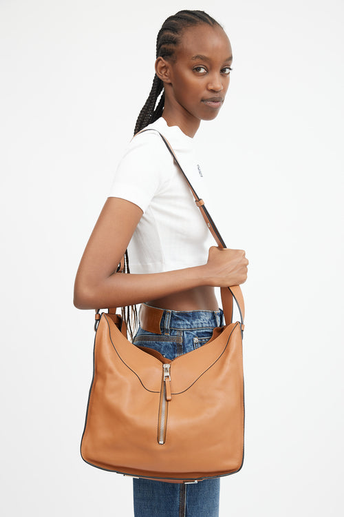 Brown Leather Medium Hammock Bag