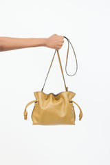 Loewe Brown Leather Mini Flamenco Clutch Bag