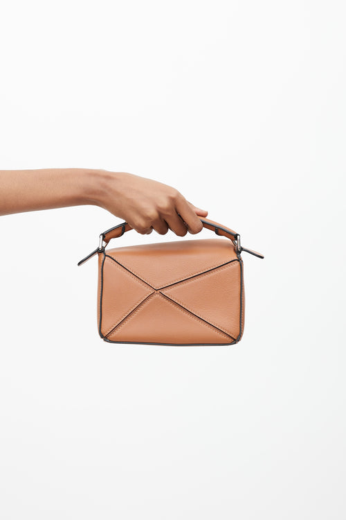 Loewe Brown Leather Mini Puzzle Bag