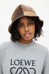Loewe Brown Patchwork Corduroy Bucket Hat
