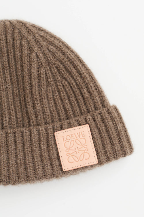 Loewe Cashmere Knit Logo Beanie