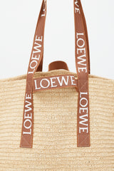 Loewe Brown & White Woven Fold Shopper Bag