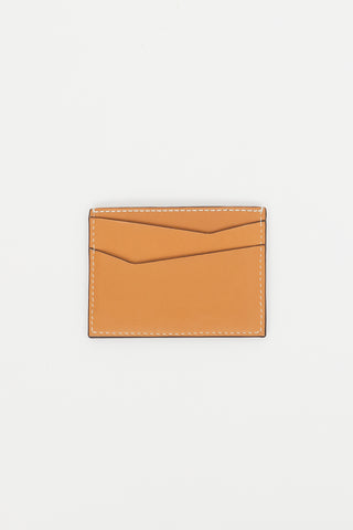 Loewe Brown Leather Contrast Stitch Cardholder