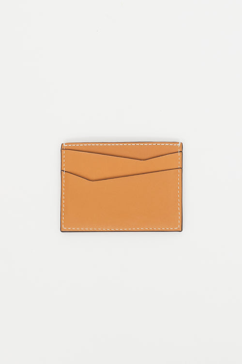 Loewe Brown Leather Contrast Stitch Cardholder