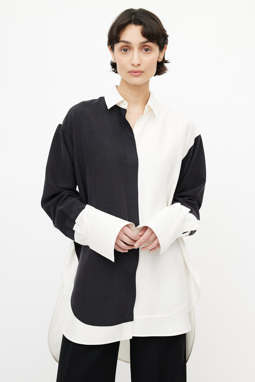 Loewe // Cream & Black Colourblock Oversized Shirt – VSP Consignment