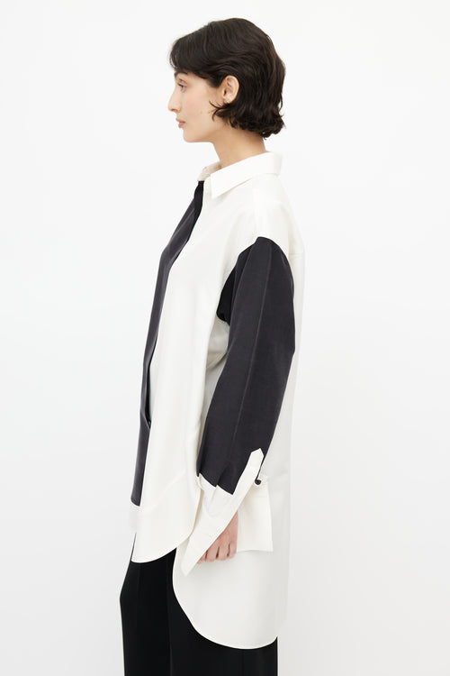 Loewe Cream & Black Colourblock Oversized Shirt