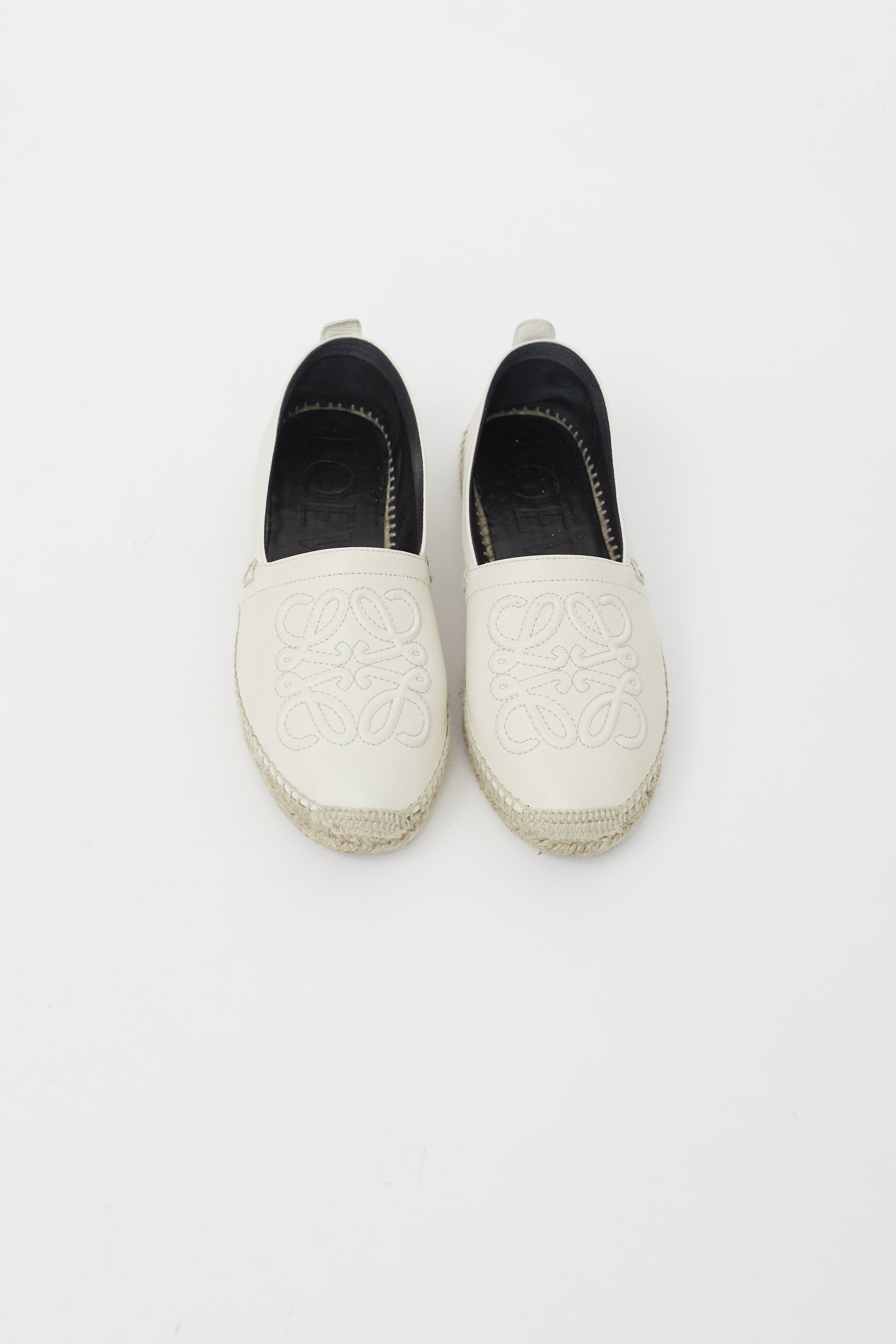 Loewe - Authenticated Espadrille - Leather White Plain for Women, Never Worn, with Tag