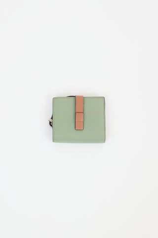 Loewe Green & Multi Leather Compact Zip Wallet