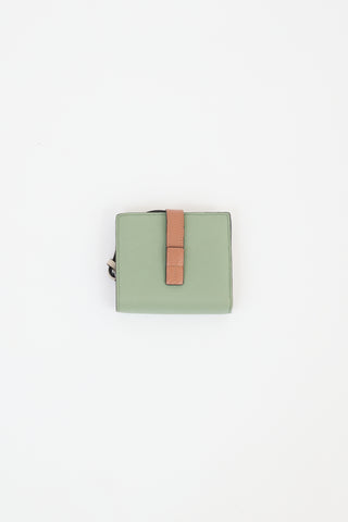 Loewe Green & Multi Leather Compact Zip Wallet