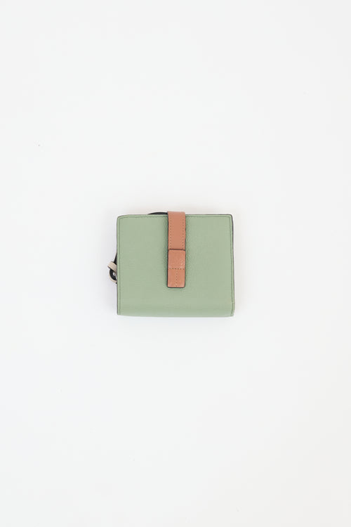 Loewe Green & Multi Leather Compact Zip Wallet