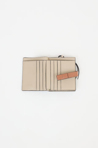 Loewe Green & Multi Leather Compact Zip Wallet