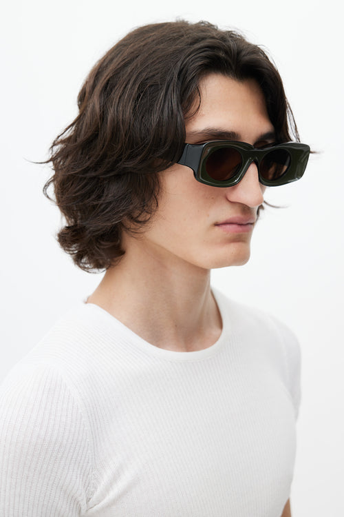 Loewe Green & Black LW40033l Rectangle Sunglasses