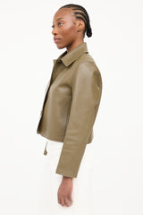 Loewe Leather Button Up Jacket